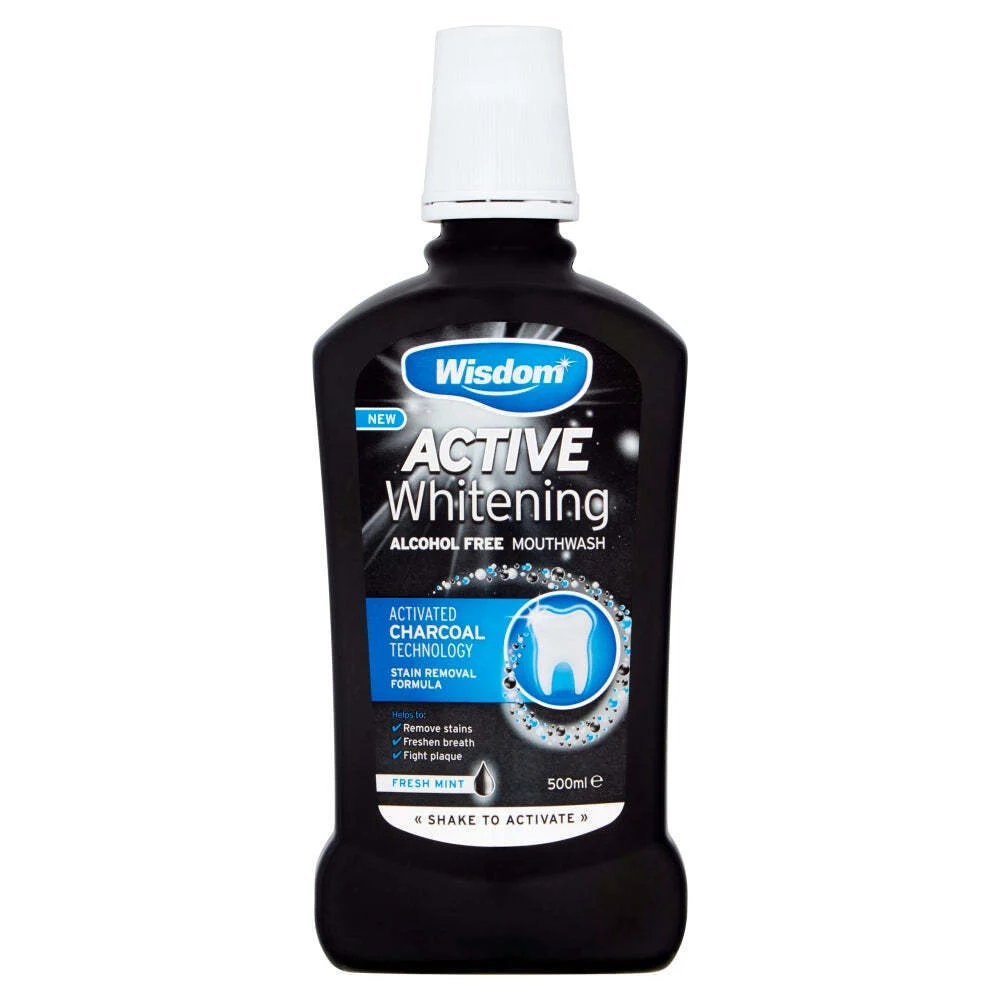 wisdom active whitening charcoal mouthwash