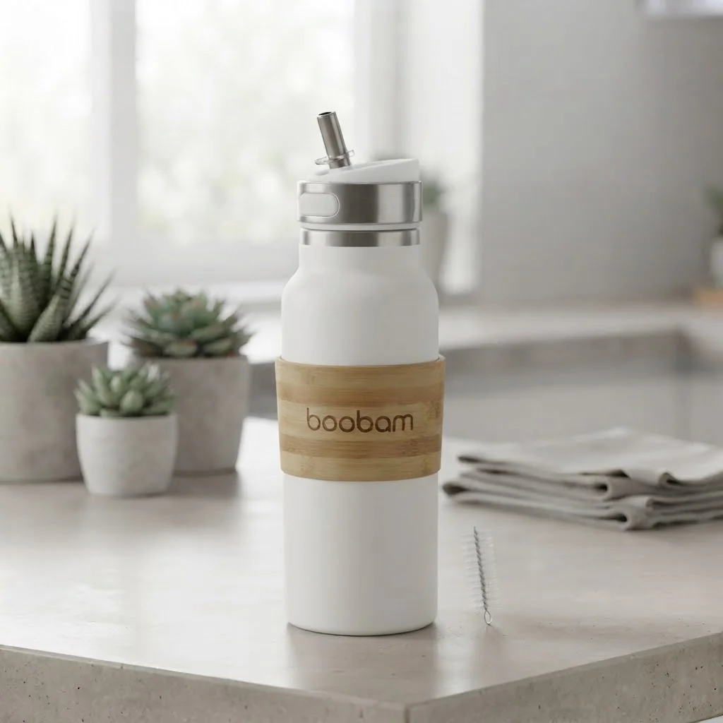 Μπουκάλι Θερμός Boobam 600ml Λευκό