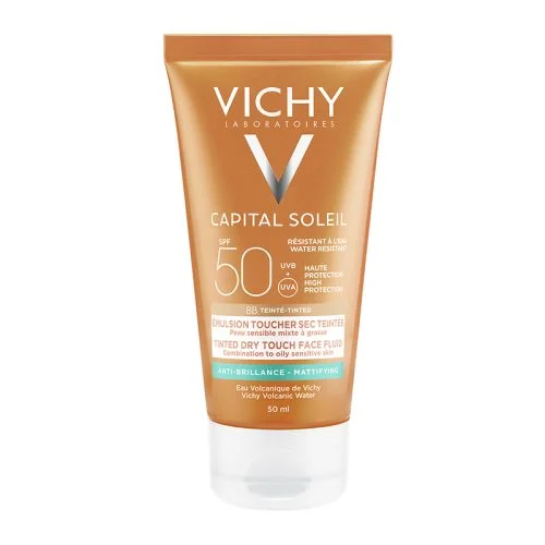 Vichy - Ideal Soleil Tinted Dry Touch BB, &Alpha;&nu;&tau;&eta;&lambda;&iota;&alpha;&kappa;ή &Kappa;&rho;έ&mu;&alpha; &Pi;&rho;&omicron;&sigma;ώ&pi;&omicron;&upsilon; &mu;&epsilon; &Chi;&rho;ώ&mu;&alpha; &kappa;&alpha;&iota; &Mu;&alpha;&tau; &Alpha;&pi;&omicron;&tau;έ&lambda;&epsilon;&sigma;&mu;&alpha; SPF50 - 50ml