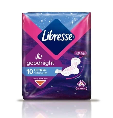 Libresse Goodnight Ultra+ X-Large Σερβιέτες με Φτερά Νυκτός για Αυξημένη Ροή