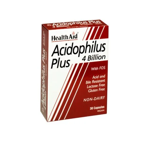 Health aid - Acidophilus Plus 4 Billion with FOS - 30vecaps