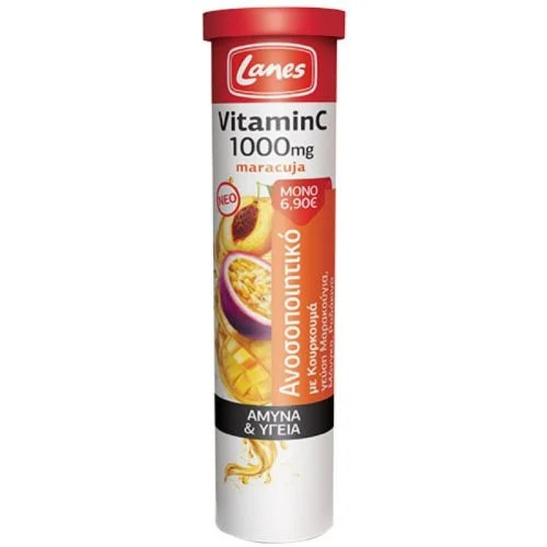 Lanes - Vitamin C 1000mg Maracuja - 20 &alpha;&nu;&alpha;&beta;&rho;ά&zeta;&omicron;&nu;&tau;&alpha; &delta;&iota;&sigma;&kappa;ί&alpha;