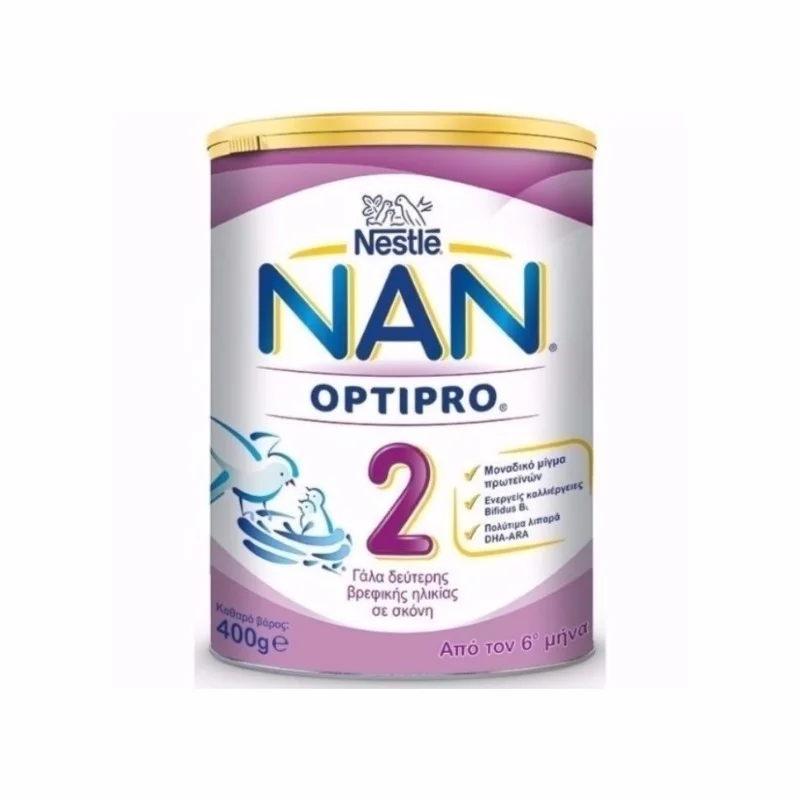 Nestle - ΝΑΝ 2 Optipro Γάλα 2ης Βρεφικής Ηλικίας με Μοναδικό Μίγμα Πρωτεϊνών - 400gr