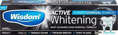 WISDOM CHARCOAL ACTIVE WHITENING 100ML