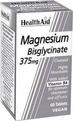 HEALTH AID MAGNESIUM BISGLYCINATE 375MG 60tabs