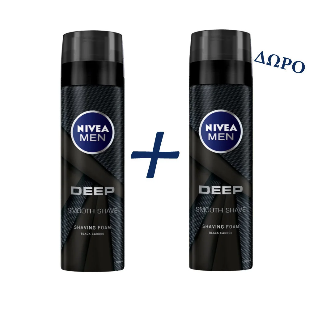 NIVEA - MEN Deep Smooth Shave - &Alpha;&phi;&rho;ό&sigmaf; &Xi;&upsilon;&rho;ί&sigma;&mu;&alpha;&tau;&omicron;&sigmaf; - 200ml - 1+1 &Delta;ώ&rho;&omicron;