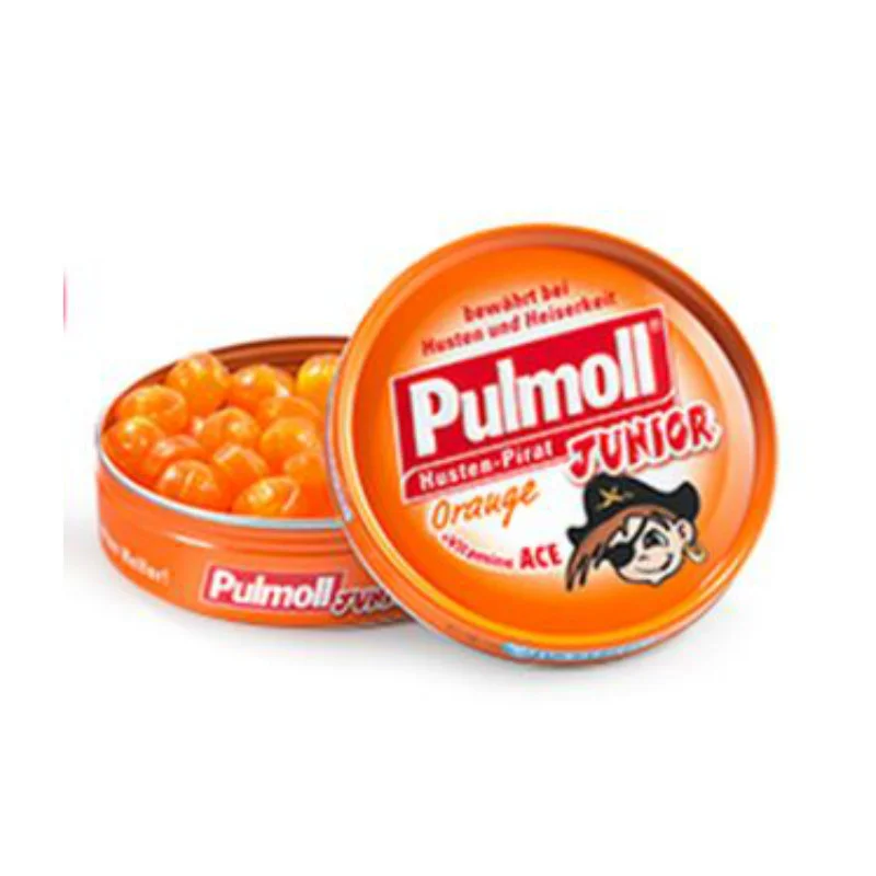 PULMOLL Junior Καραμέλες για Παιδιά με Πορτοκάλι & Βιταμίνες A,C και Ε, 45gr