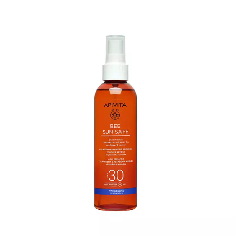 Apivita Bee Sun Safe Ηλίανθος & Καρότο Αδιάβροχο Αντηλιακό Λάδι για το Σώμα SPF30 σε Spray 200ml