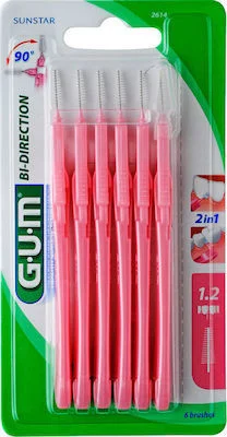 GUM 2614 BI-DIRECTION &Kappa;&Omicron;&Kappa;&Kappa;&Iota;&Nu;&Omicron; TAPERED 1,2MM X6 NEW!