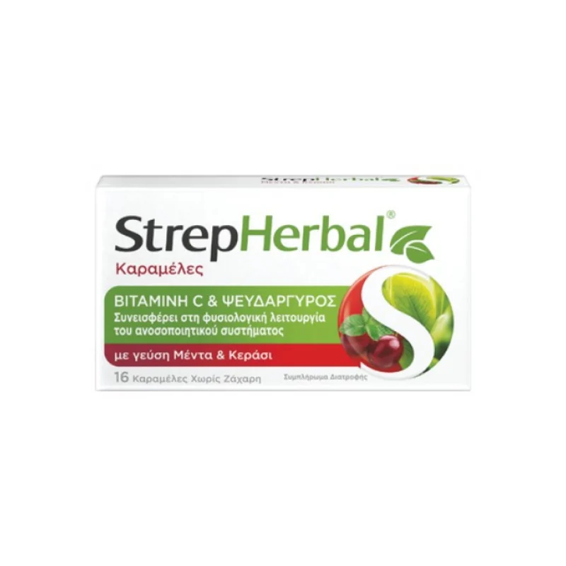STREPHERBAL CHERRY & MINT 16 LOZ