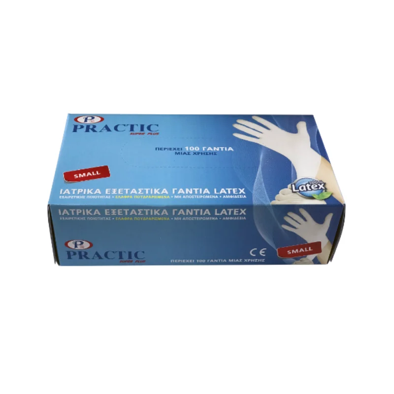 PRACTIC ΓΑΝΤΙΑ ΛΕΥΚΑ ΧΩΡΙΣ ΠΟΥΔΡΑ SMALL 100TEM