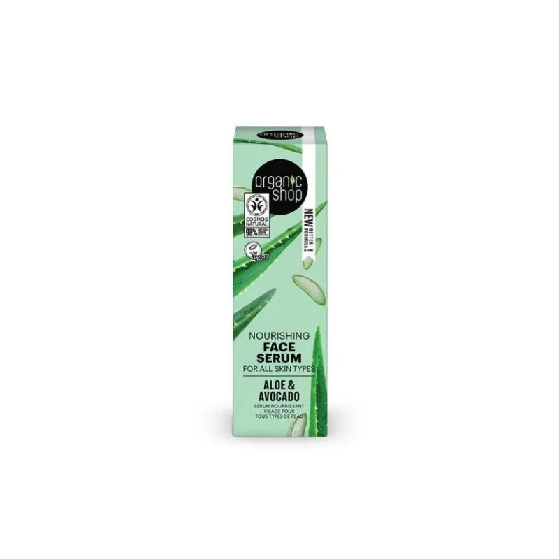NATURA SIBERICA OS NOURISHING FACE SERUM FOR ALL SKIN TYPES AVOCADO AND ALOE, 30 ML