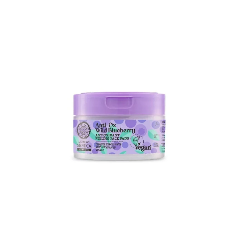 NATURA SIBERICA ANTI-OX WILD BLUEBERRY. ANTIOXIDANT PEELING FACE PADS, 20 PCS