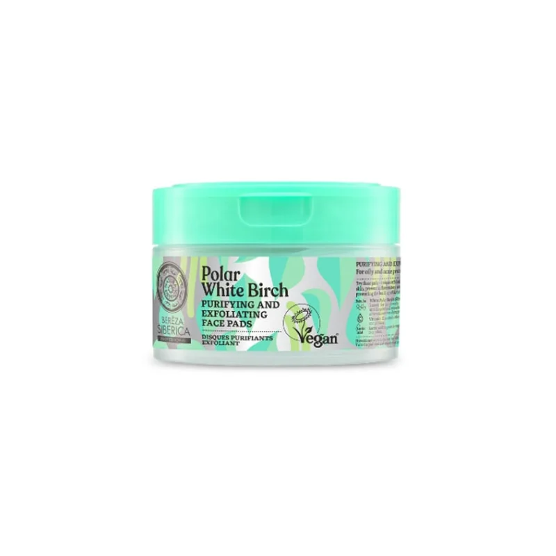 NATURA SIBERICA POLAR WHITE BIRCH. PURIFYING&EXFOLIATING FACE PADS 20PCS