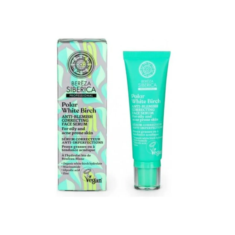 NATURA SIBERICA POLAR WHITE BIRCH. ANTI-BLEMISH CORRECTING FACE SER 30ML