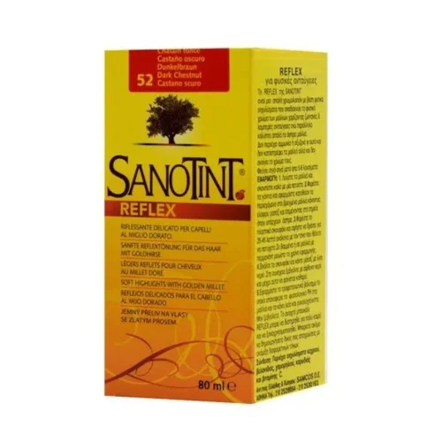 SANOTINT Reflex &Phi;&upsilon;&tau;&iota;&kappa;ή &Chi;&rho;&omega;&mu;&omicron;&lambda;&omicron;&sigma;ί&omicron;&nu; N52 Dark Chestnut/&Kappa;&alpha;&sigma;&tau;&alpha;&nu;ό &Sigma;&kappa;&omicron;ύ&rho;&omicron; &gamma;&iota;&alpha; &Phi;&upsilon;&sigma;&iota;&kappa;έ&sigmaf; &Alpha;&nu;&tau;&alpha;ύ&gamma;&epsilon;&iota;&epsilon;&sigmaf; 80ml