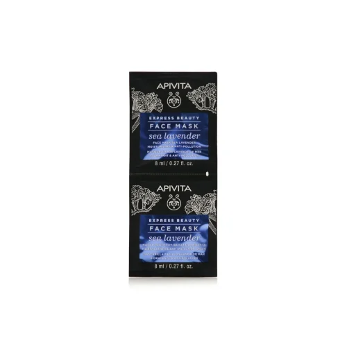 Apivita Express Beauty με Θαλάσσια Λεβάντα Μάσκα Προσώπου για Ενυδάτωση / Αποτοξίνωση 2τμχ 8ml