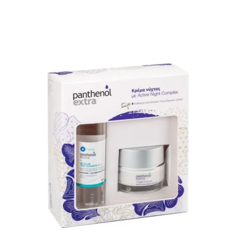 Panthenol Extra Set Night Cream &Kappa;&rho;έ&mu;&alpha; &Nu;ύ&chi;&tau;&alpha;&sigmaf; &Gamma;&iota;&alpha; &Sigma;ύ&sigma;&phi;&iota;&xi;&eta; &Kappa;&alpha;&iota; &Alpha;&nu;&alpha;&delta;ό&mu;&eta;&sigma;&eta; 50ml & &Delta;ώ&rho;&omicron; Micellar True Cleanser 3 in 1 100ml