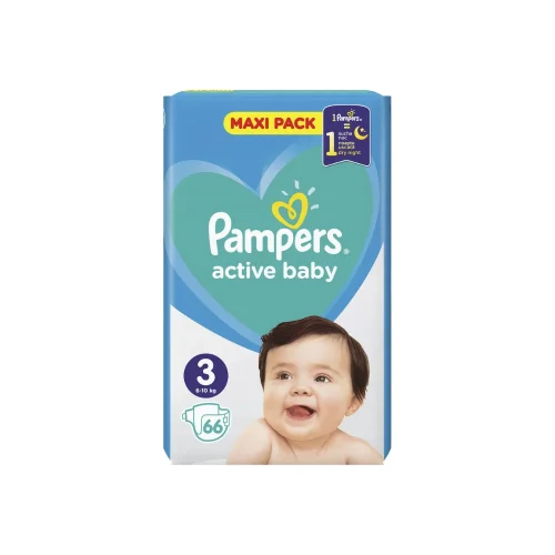 Pampers - Active Baby &Pi;ά&nu;&epsilon;&sigmaf; &Mu;έ&gamma;&epsilon;&theta;&omicron;&sigmaf; 3 (6-10 kg), 66 &Pi;ά&nu;&epsilon;&sigmaf;
