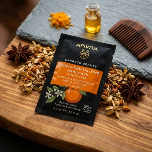 Apivita - Express Beauty Μάσκα Μαλλιών Λάμψης & Αναζωογόνησης με Πορτοκάλι - 20ml