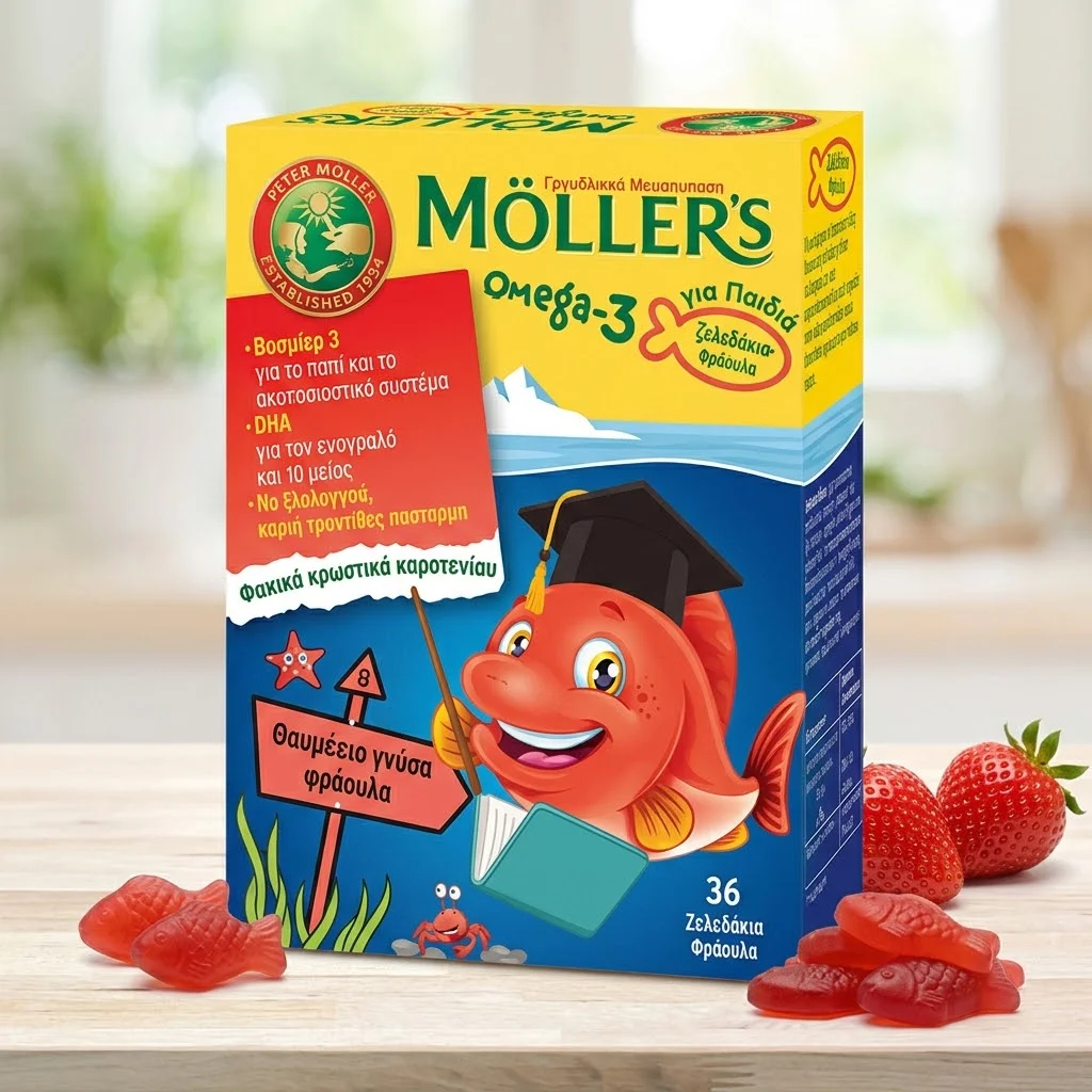 Moller's Omega 3 για Παιδιά 36 Ζελεδάκια Φράουλα