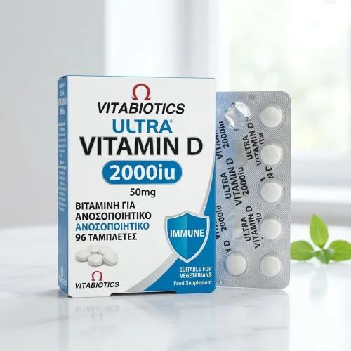 Vitabiotics Ultra Vitamin D &Beta;&iota;&tau;&alpha;&mu;ί&nu;&eta; &gamma;&iota;&alpha; &Alpha;&nu;&omicron;&sigma;&omicron;&pi;&omicron;&iota;&eta;&tau;&iota;&kappa;ό 2000iu 50mg 96 &tau;&alpha;&mu;&pi;&lambda;έ&tau;&epsilon;&sigmaf;