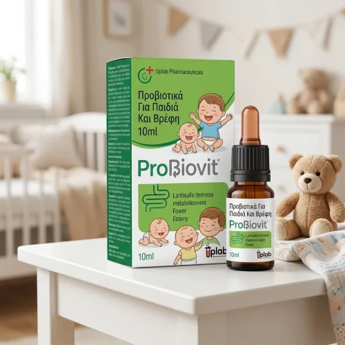 Uplab Pharmaceuticals ProBiovit &Pi;&rho;&omicron;&beta;&iota;&omicron;&tau;&iota;&kappa;ά &Gamma;&iota;&alpha; &Pi;&alpha;&iota;&delta;&iota;ά &Kappa;&alpha;&iota; &Beta;&rho;έ&phi;&eta; 10ml