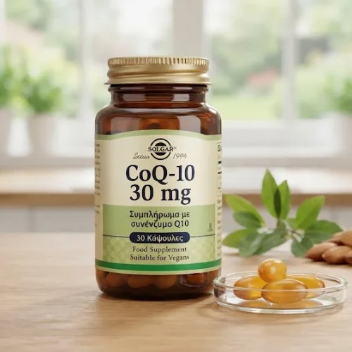 Solgar CoQ-10 30mg &sigma;&upsilon;&mu;&pi;&lambda;ή&rho;&omega;&mu;&alpha; &mu;&epsilon; &sigma;&upsilon;&nu;έ&nu;&zeta;&upsilon;&mu;&omicron; Q10 30 &kappa;ά&psi;&omicron;&upsilon;&lambda;&epsilon;&sigmaf;