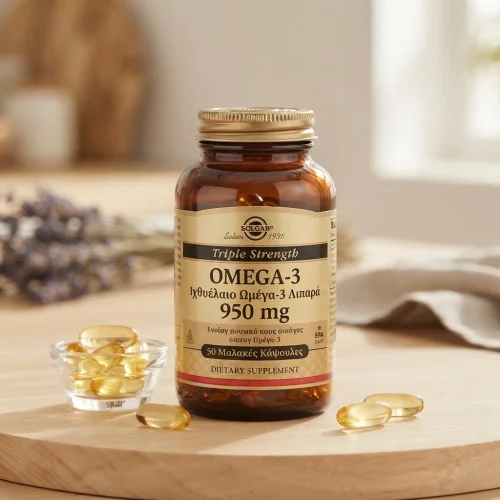 Solgar Triple Strength Omega 3 &Iota;&chi;&theta;&upsilon;έ&lambda;&alpha;&iota;&omicron; &Omega;&mu;έ&gamma;&alpha; 3 &Lambda;&iota;&pi;&alpha;&rho;ά 50 &mu;&alpha;&lambda;&alpha;&kappa;έ&sigmaf; &kappa;ά&psi;&omicron;&upsilon;&lambda;&epsilon;&sigmaf;