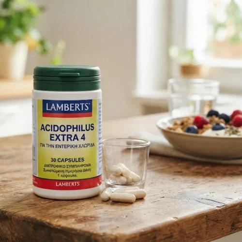 Lamberts acidophilus extra 4 &gamma;&iota;&alpha; &tau;&eta;&nu; &epsilon;&nu;&tau;&epsilon;&rho;&iota;&kappa;ή &chi;&lambda;&omega;&rho;ί&delta;&alpha;, 30caps