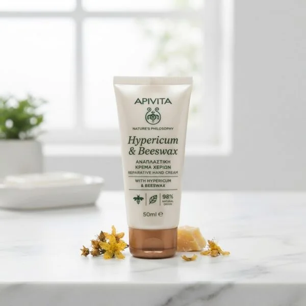 Apivita Hypericum & Beeswax &Alpha;&nu;&alpha;&pi;&lambda;&alpha;&sigma;&tau;&iota;&kappa;ή &Kappa;&rho;έ&mu;&alpha; &Chi;&epsilon;&rho;&iota;ώ&nu; 50ml