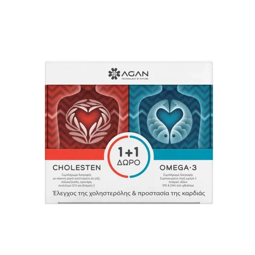 Agan Promo (1+1) Cholesten & &Delta;&Omega;&Rho;&Omicron; Omega-3, 1&sigma;&epsilon;&tau; (30caps + 30caps)