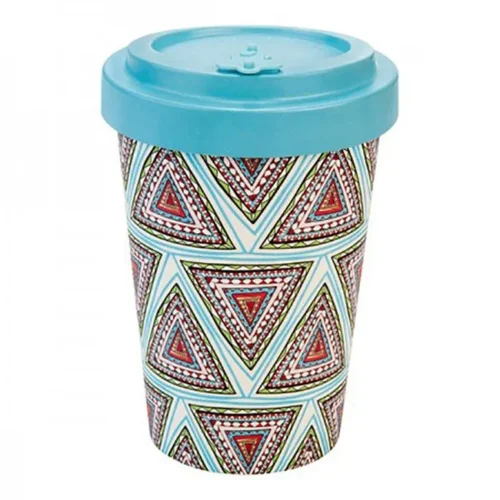 Woodway bamboo cup aztec blue 400ml