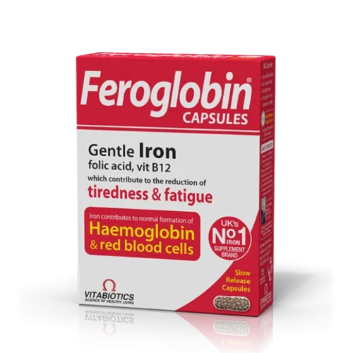 Feroglobin Slow Release, &Sigma;&upsilon;&mu;&pi;&lambda;ή&rho;&omega;&mu;&alpha; &Sigma;&iota;&delta;ή&rho;&omicron;&upsilon; 30caps