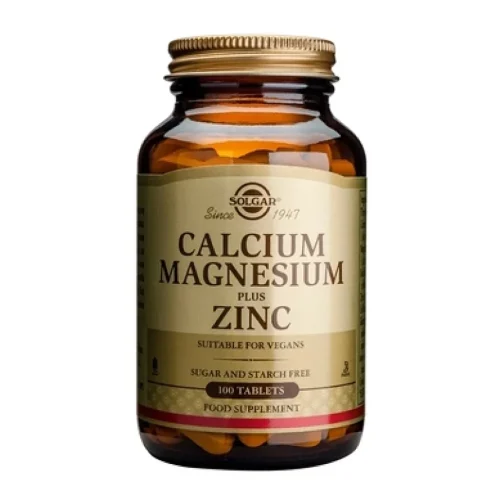 Solgar Calcium Magnesium Plus Zinc, &Alpha;&sigma;&beta;έ&sigma;&tau;&iota;&omicron;, &Mu;&alpha;&gamma;&nu;ή&sigma;&iota;&omicron; & &Psi;&epsilon;&upsilon;&delta;ά&rho;&gamma;&upsilon;&rho;&omicron; 100tabs