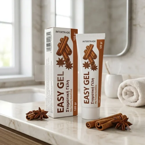 Intertrade &ndash; Easy Gel Cinnamon &Sigma;&tau;&omicron;&mu;&alpha;&tau;&iota;&kappa;ή &Gamma;έ&lambda;&eta; &Mu;&epsilon; &Gamma;&epsilon;ύ&sigma;&eta; &Kappa;&alpha;&nu;έ&lambda;&lambda;&alpha; &ndash; 120 Gr