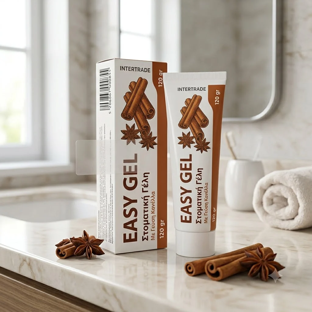 Intertrade – Easy Gel Cinnamon Στοματική Γέλη Με Γεύση Κανέλλα – 120 Gr