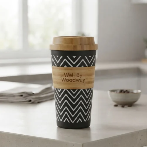 Woodway bamboo cup zig zag 400ml