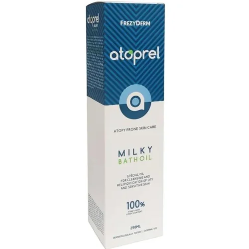 Frezyderm Atoprel Milky Bath Oil &Epsilon;&nu;&upsilon;&delta;&alpha;&tau;&iota;&kappa;ό &Lambda;ά&delta;&iota; &Kappa;&alpha;&theta;&alpha;&rho;&iota;&sigma;&mu;&omicron;ύ 250ml