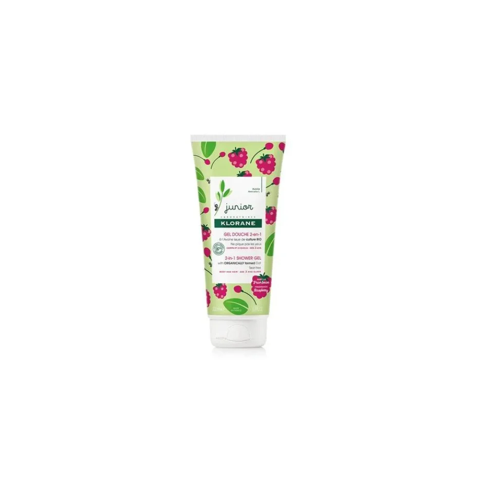 Klorane Junior Gel Douche Framboise Παιδικό αφρόλουτρο 2 σε 1 με άρωμα Βατόμουρου, από 3 ετών 200ml