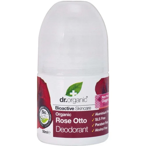 Dr.Organic Rose Otto &Phi;&upsilon;&sigma;&iota;&kappa;ό &Alpha;&pi;&omicron;&sigma;&mu;&eta;&tau;&iota;&kappa;ό &sigma;&epsilon; Roll-On &Chi;&omega;&rho;ί&sigmaf; &Alpha;&lambda;&omicron;&upsilon;&mu;ί&nu;&iota;&omicron; 50ml