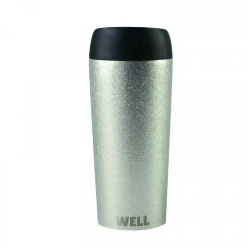 Woodway Well Flask &Theta;&epsilon;&rho;&mu;ό&sigmaf; &alpha;&pi;ό A&nu;&omicron;&xi;&epsilon;ί&delta;&omega;&tau;&omicron; &Alpha;&tau;&sigma;ά&lambda;&iota;, Silver Glitter, 450ml