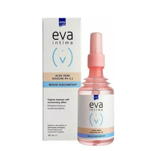 Intermed Eva Intima Minor Discomfort Aloe Vera Douche pH 4.2 &Upsilon;&gamma;&rho;ό &Kappa;&alpha;&theta;&alpha;&rho;&iota;&sigma;&mu;&omicron;ύ &mu;&epsilon; &Alpha;&lambda;ό&eta; 147ml