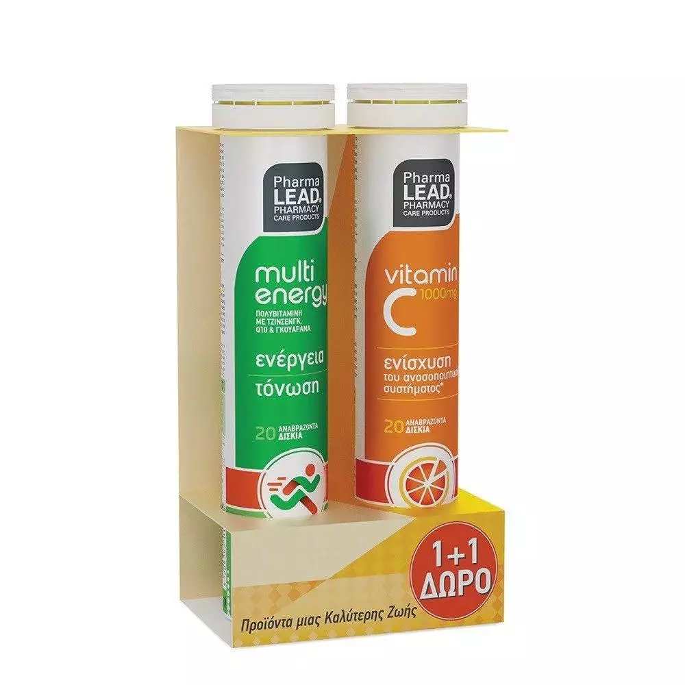 PharmaLead Multi Energy Πολυβιταμίνη 20 Αναβράζοντα Δισκία + Δώρο Vitamin C 1000mg 20 Αναβράζοντα Δισκία