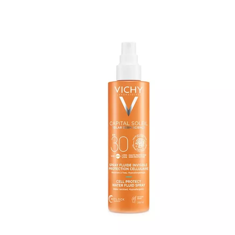 Vichy Capital Soleil Cell Protect Body Fluid Spray SPF30 Λεπτόρρευστο Αντηλιακό Γαλάκτωμα Σώματος 200ml