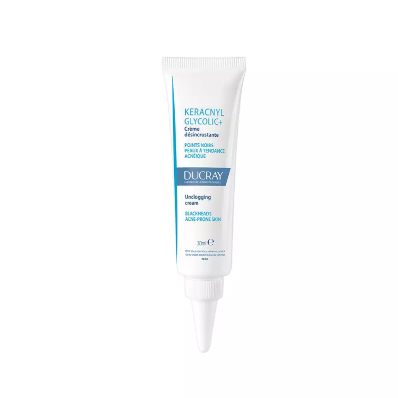 Ducray Keracnyl Glycolic+ 24ωρη Ενυδατική Κρέμα Προσώπου Ημέρας για Λιπαρές Επιδερμίδες κατά της Ακμής 30ml