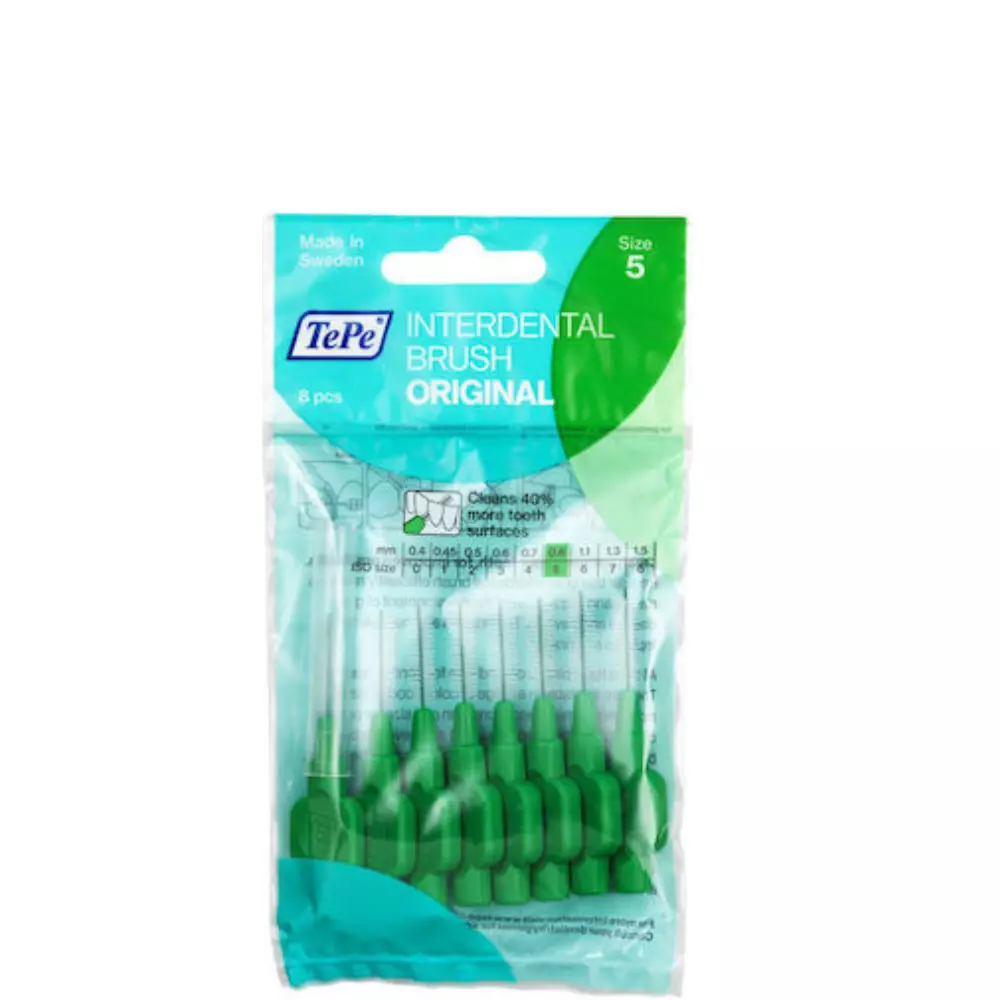 TePe Original Μεσοδόντια Βουρτσάκια 0.8mm Πράσινα 8τμχ
