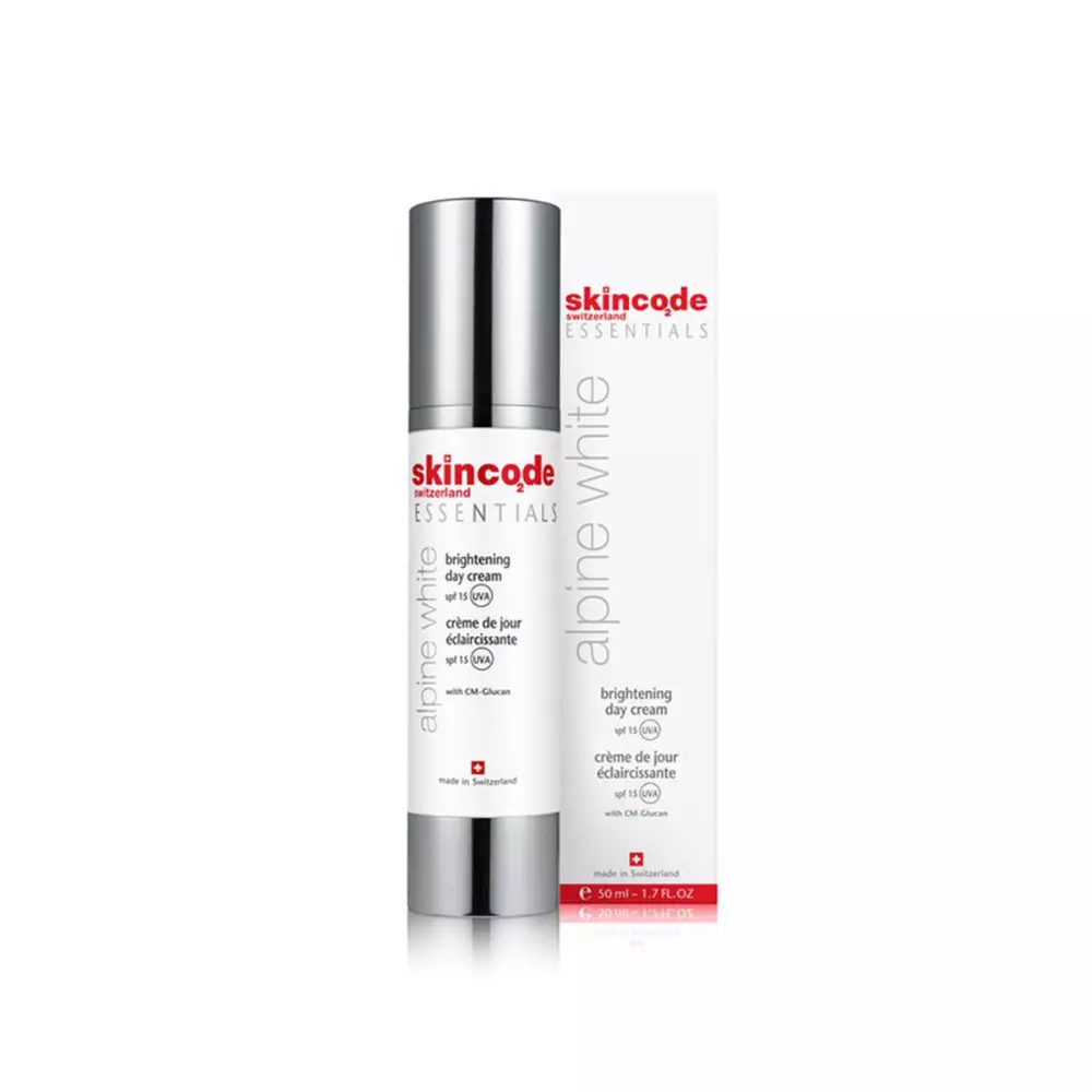 Skincode Essentials Alpine White Ενυδατική Κρέμα Προσώπου Ημέρας με SPF15 για Μικτές Επιδερμίδες κατά των Ατελειών με Βιταμίνη C 50ml