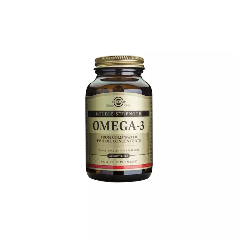 Solgar - Omega 3-6-9 - 60softgels Το Omega-3 double strength της SOLGAR® παρέχει υψηλής ισχύος λιπαρά οξέα Ωμέγα-3 ψυχρής έκθλιψης και χωρίς πρόσθετα και είναι ιδιαίτερα χρήσιμο στην καλή υγεία του καρδιαγγειακού συστήματος, σε περιπτώσεις ημικρανιών και ρευματοειδούς αρθρίτιδας.