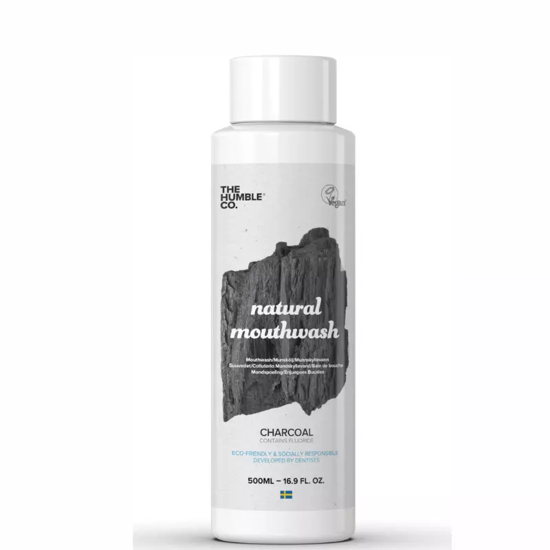 The Humble Co. Natural Mouthwash Charcoal Φυσικό Στοματικό Διάλυμα Με Ενεργό Άνθρακα 500 ml